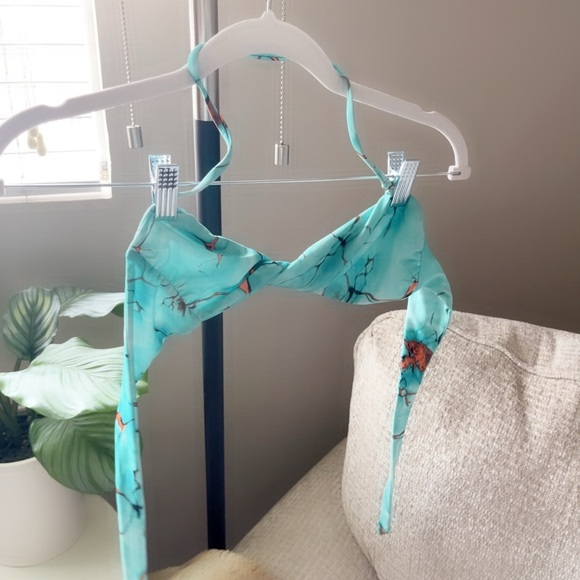 Turquoise Bikini Set with Orange Accents - Picture 6 of 9